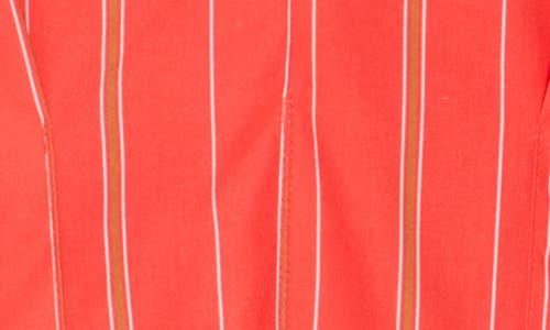 Lumiere Stripe Puff Sleeve Minidress In Red Combo