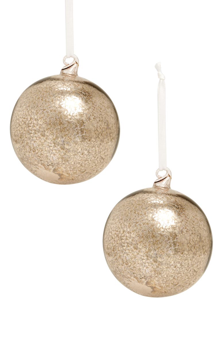 Rachel Parcell Set of 2 Mercury Glass Ornaments, Main, color, 