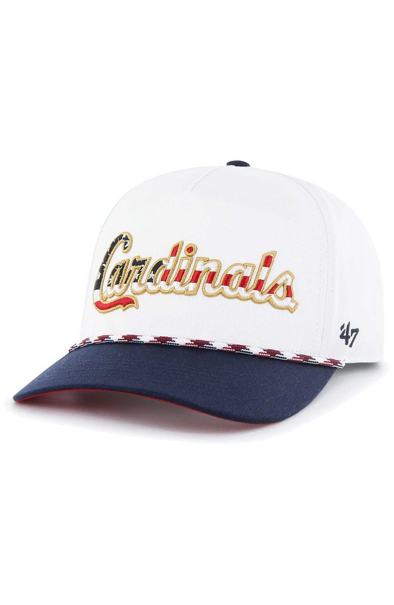 '47 Men's '47 White St. Louis Cardinals Flag Script Hitch Snapback Hat, Main, color, 