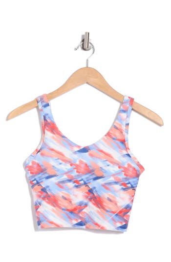 Shop Marika Cate Longline Sports Bra In Peach Mini Paint Brush