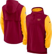 Nike Men's Nike Burgundy/Gold Washington Commanders Sideline Player Quarter-Zip Hoodie