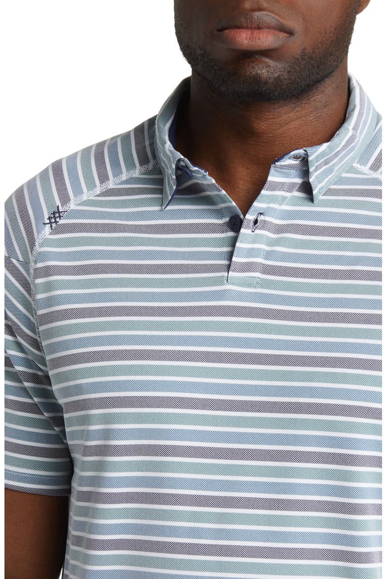 Delta Stripe Piqué Polo, Alternate, color, NAVY/ GREEN STRIPE