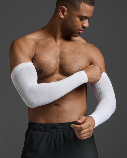 2xu Flex Run Comp Arm Sleeves In White