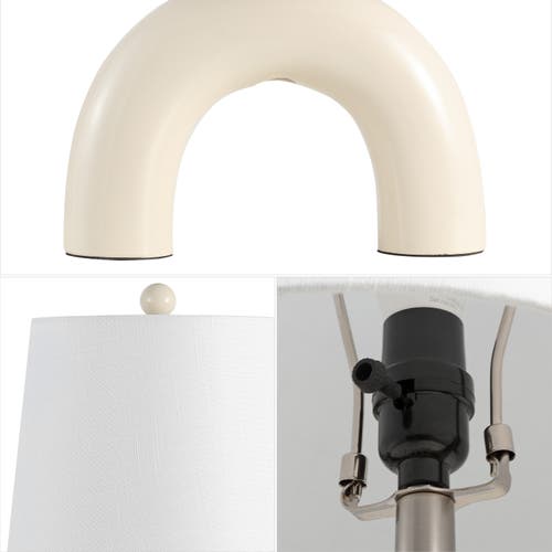 Jonathan Y Zadie 17.75" Scandinavian Minimalist Ceramic Arch Led Table Lamp