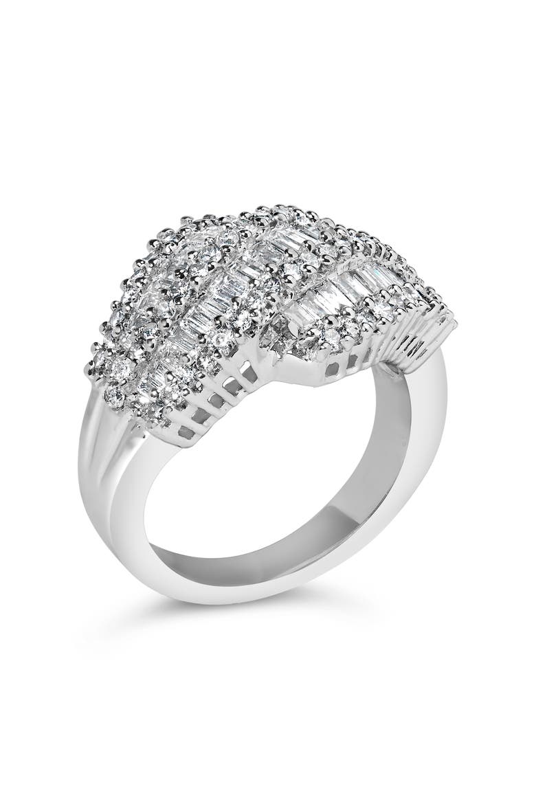 14K White Gold 1 3/4 Cttw Baguette Diamond Cocktail Ring Band, Alternate, color, White Gold