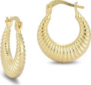 GLAZE JEWELRY Ribbed Hoop Earrings