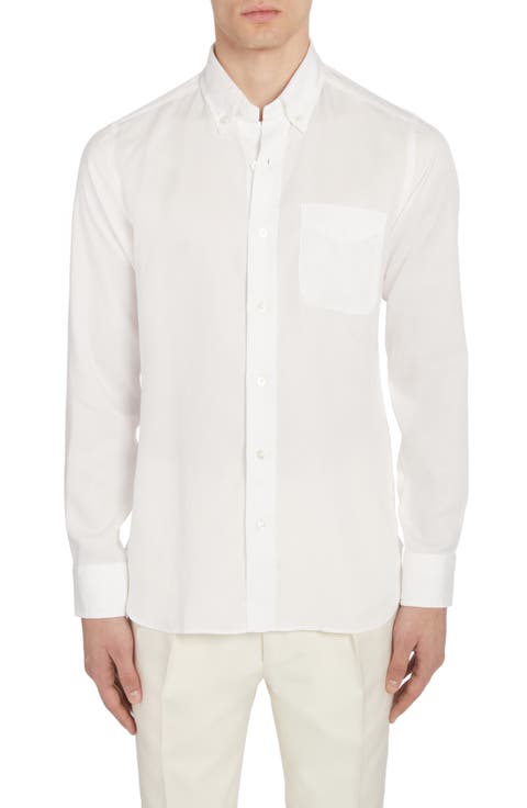 Slim Fit Lyocell Button-Down Shirt