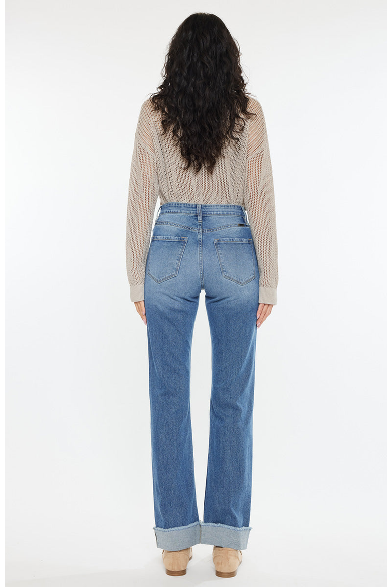Trini Essentials High Rise Straight Denim Comfort Stretch Jeans, Alternate, color, Medium Wash