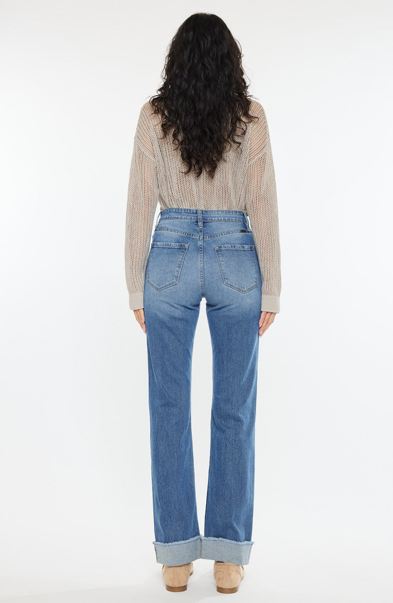 KanCan Trini Essentials High Rise Straight Denim Comfort Stretch Jeans, Alternate, color, Medium Wash