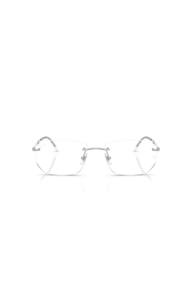 Ray-Ban 56mm Irregular optical glasses, Alternate, color, Silver