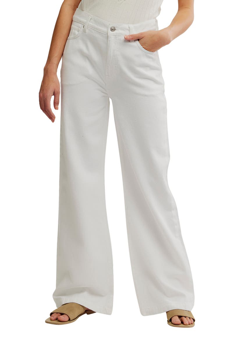 Stride High Waist Wide Leg Jeans, Main, color, OPTIC WHITE
