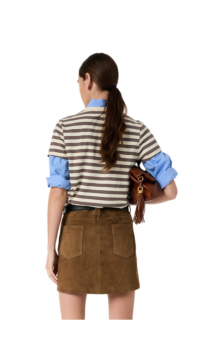 GERARD DAREL Maysane Crew Neck Striped T-Shirt, Alternate, color, Brown