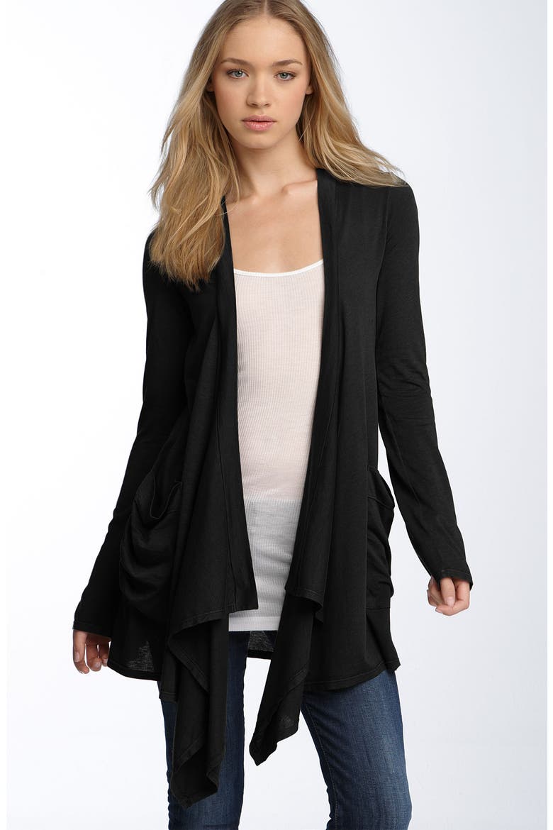 Waterfall Cardigan (Nordstrom Exclusive), Main, color, BLACK