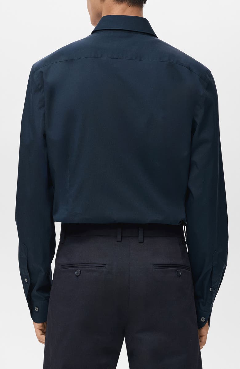 MANGO Regular Fit Cotton Oxford Cloth Button-Up Shirt, Alternate, color, Navy