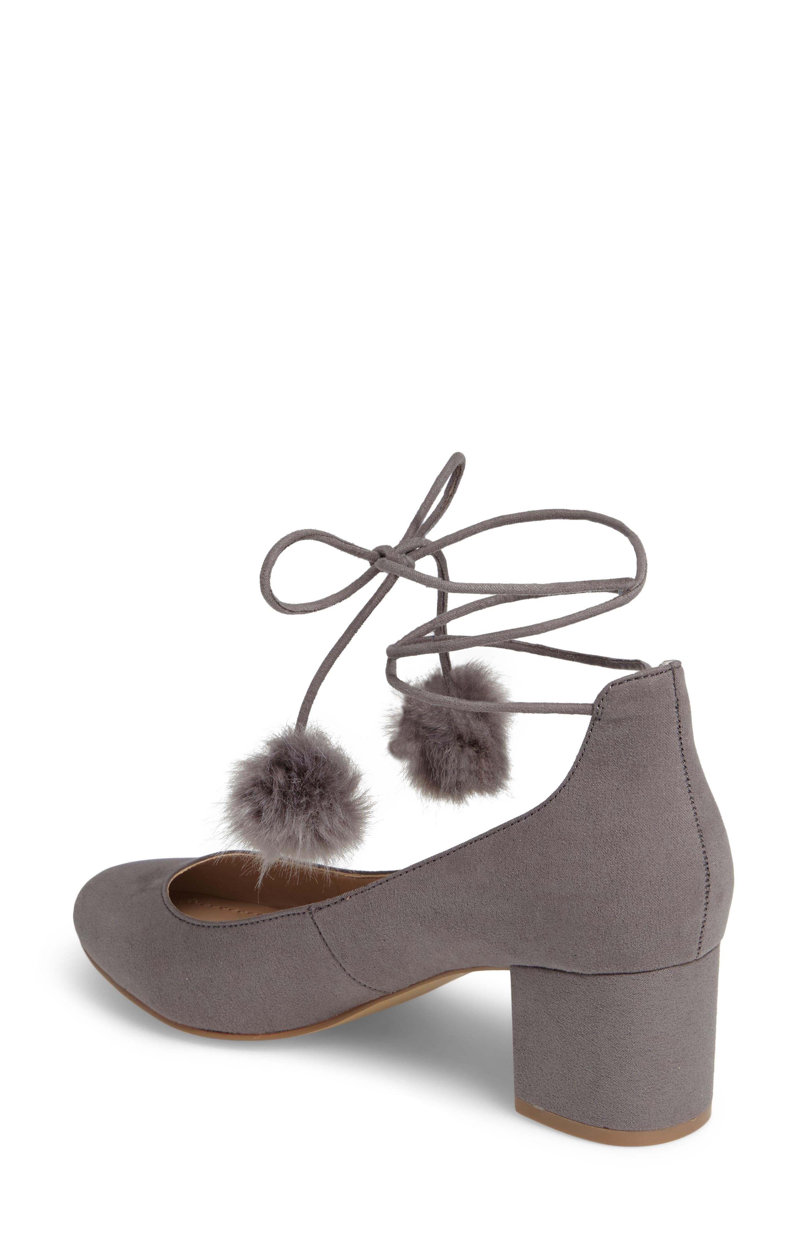 Charles by Charles David Libby Faux Fur Pompom Pump, Alternate, color, 