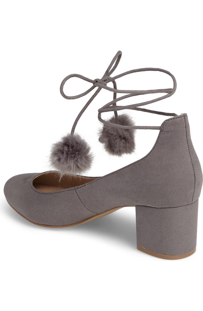Charles by Charles David Libby Faux Fur Pompom Pump, Alternate, color,