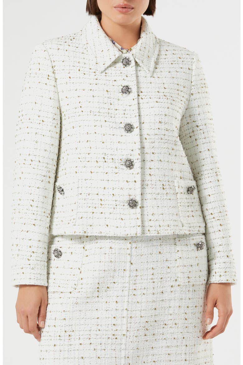Trionfo Tweed Jacket, Main, color, WHITE