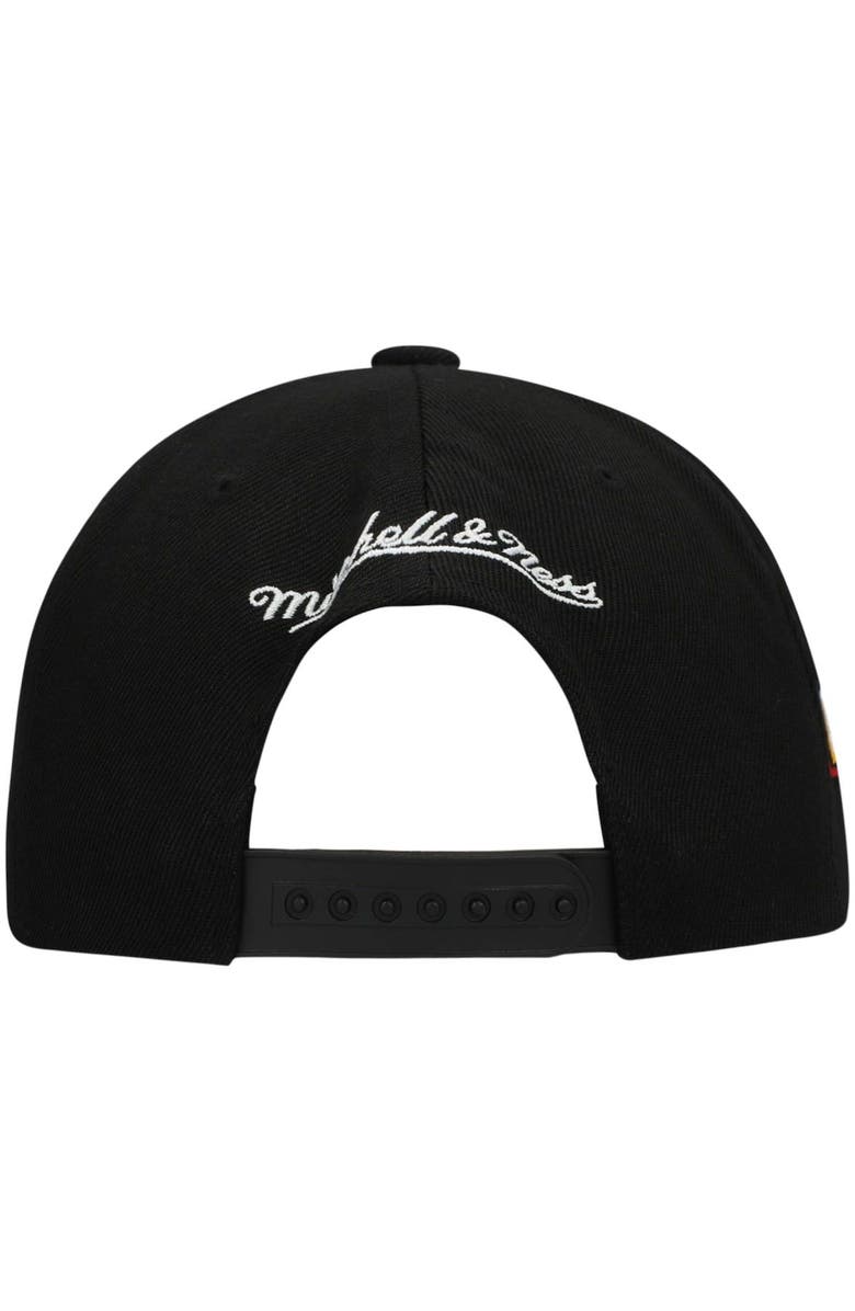 Mitchell & Ness Men's Mitchell & Ness Black Miami Heat Custom Patch Snapback Hat, Alternate, color,