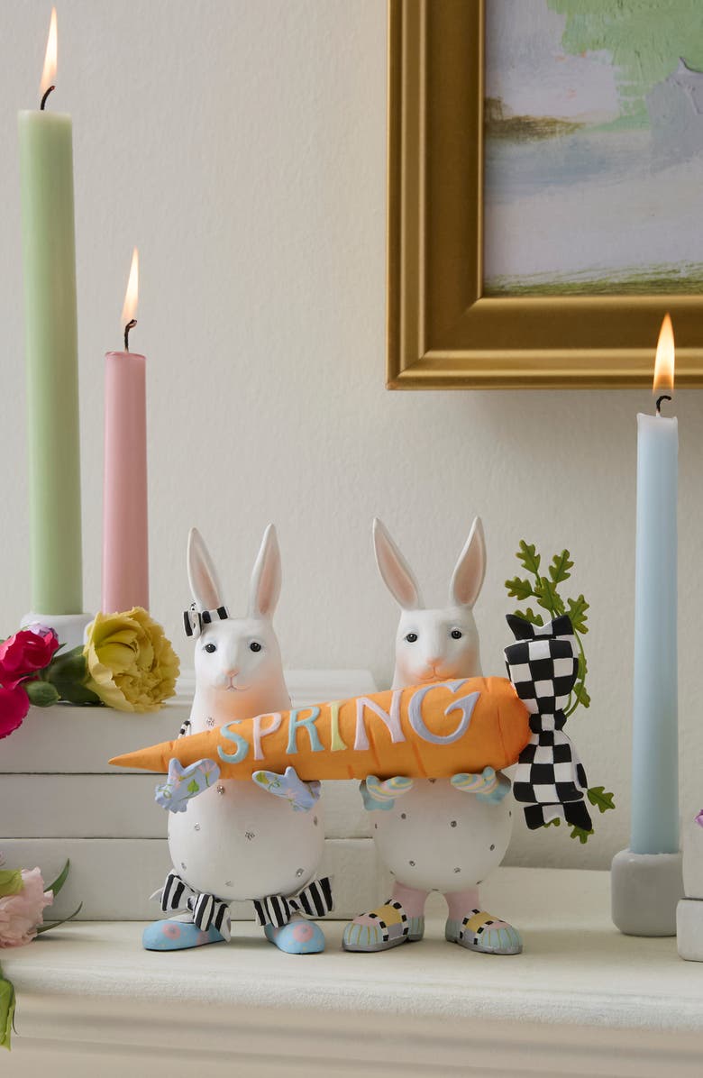 MACKENZIE CHILDS Patience Brewster Spring Rabbits, Alternate, color, White