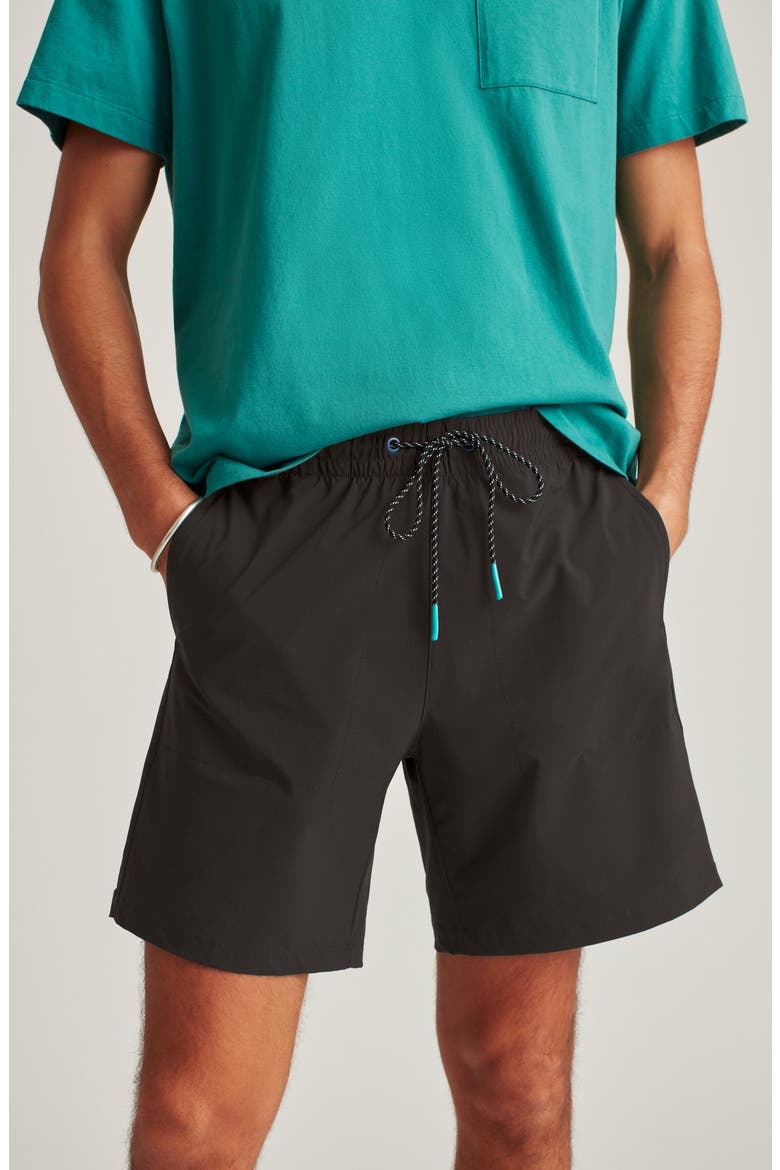 Rec Stretch Drawstring Shorts, Main, color, BLACK