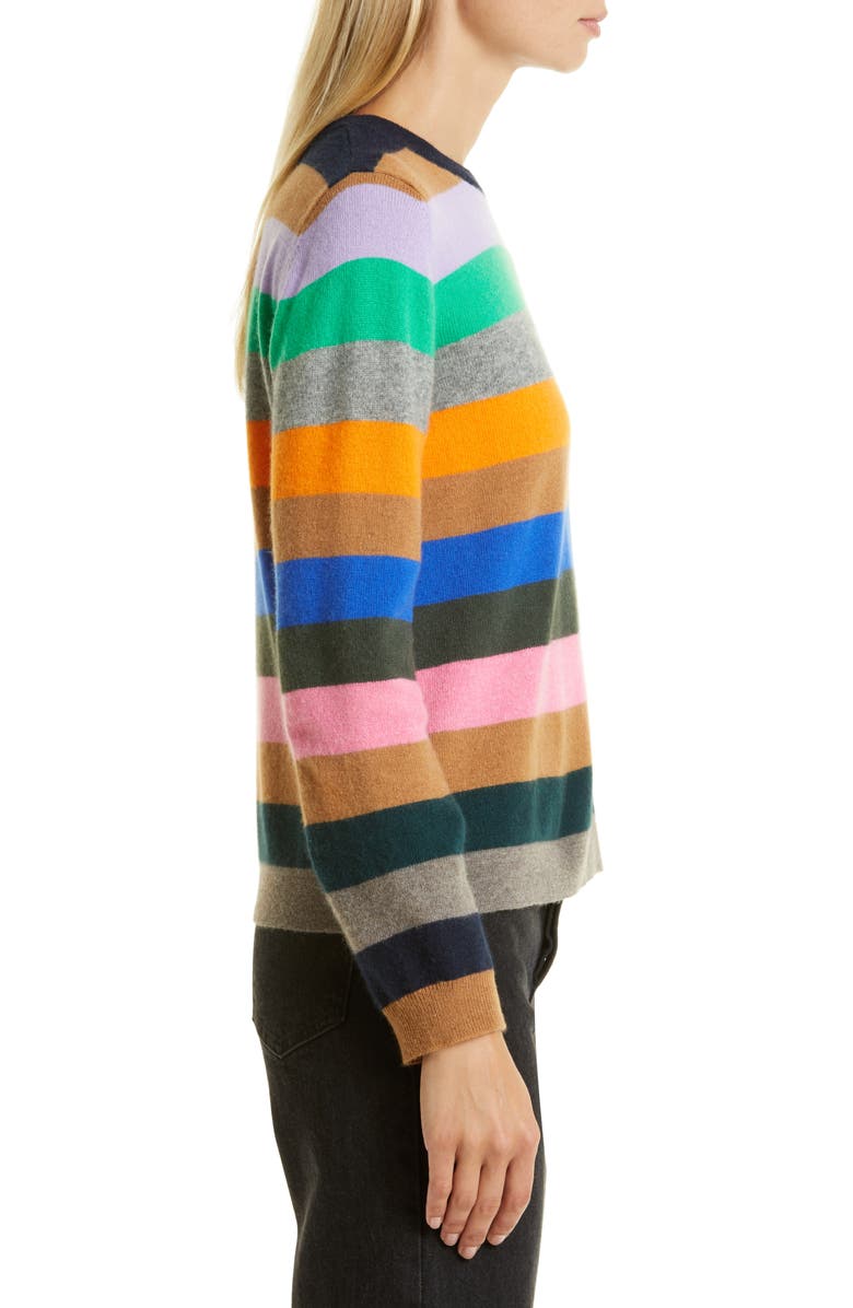 JUMPER 1234 Multistripe Crewneck Cashmere Sweater, Alternate, color,