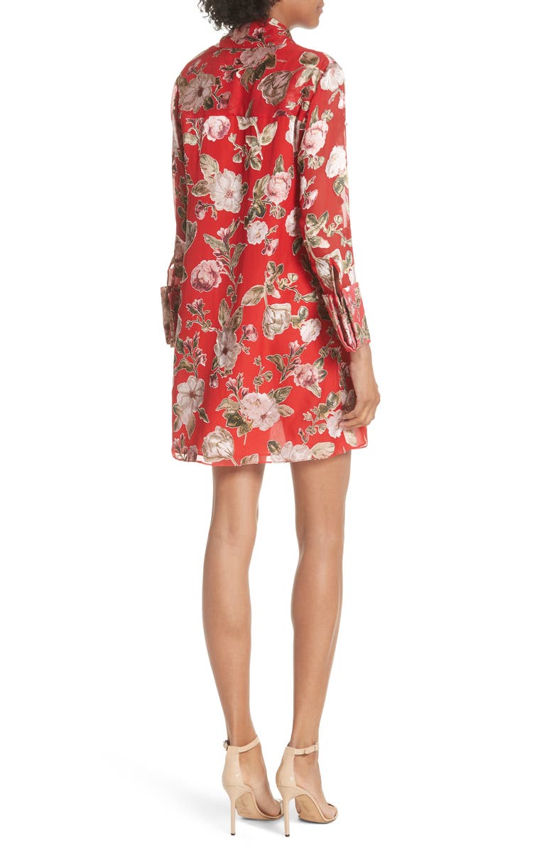 Alice + Olivia Gwenda Floral Paneled Tunic Dress, Alternate, color, 