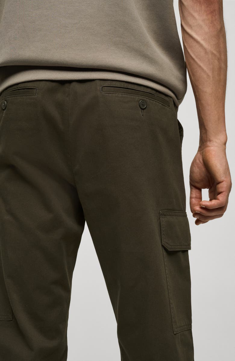 MANGO Straight Leg Twill Cargo Pants, Alternate, color, Khaki Green