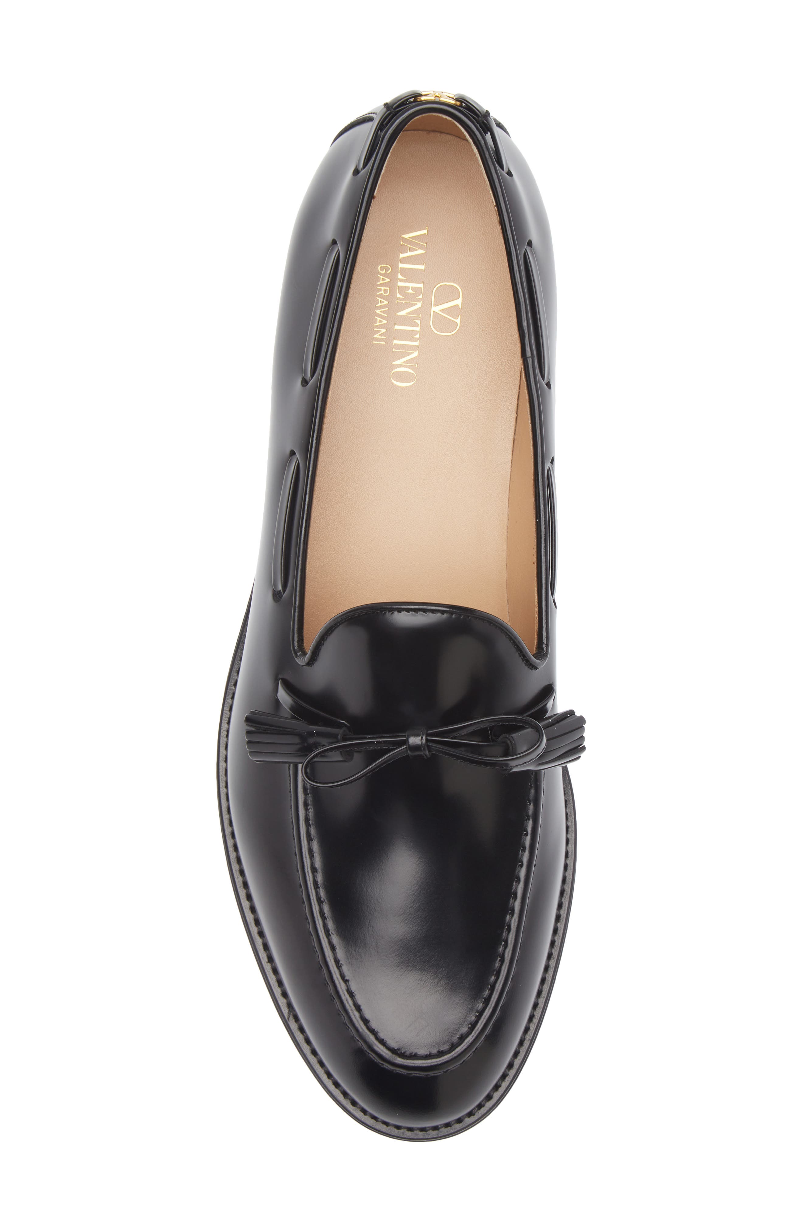 Valentino Garavani Bowshire Loafer, Alternate, color, Black
