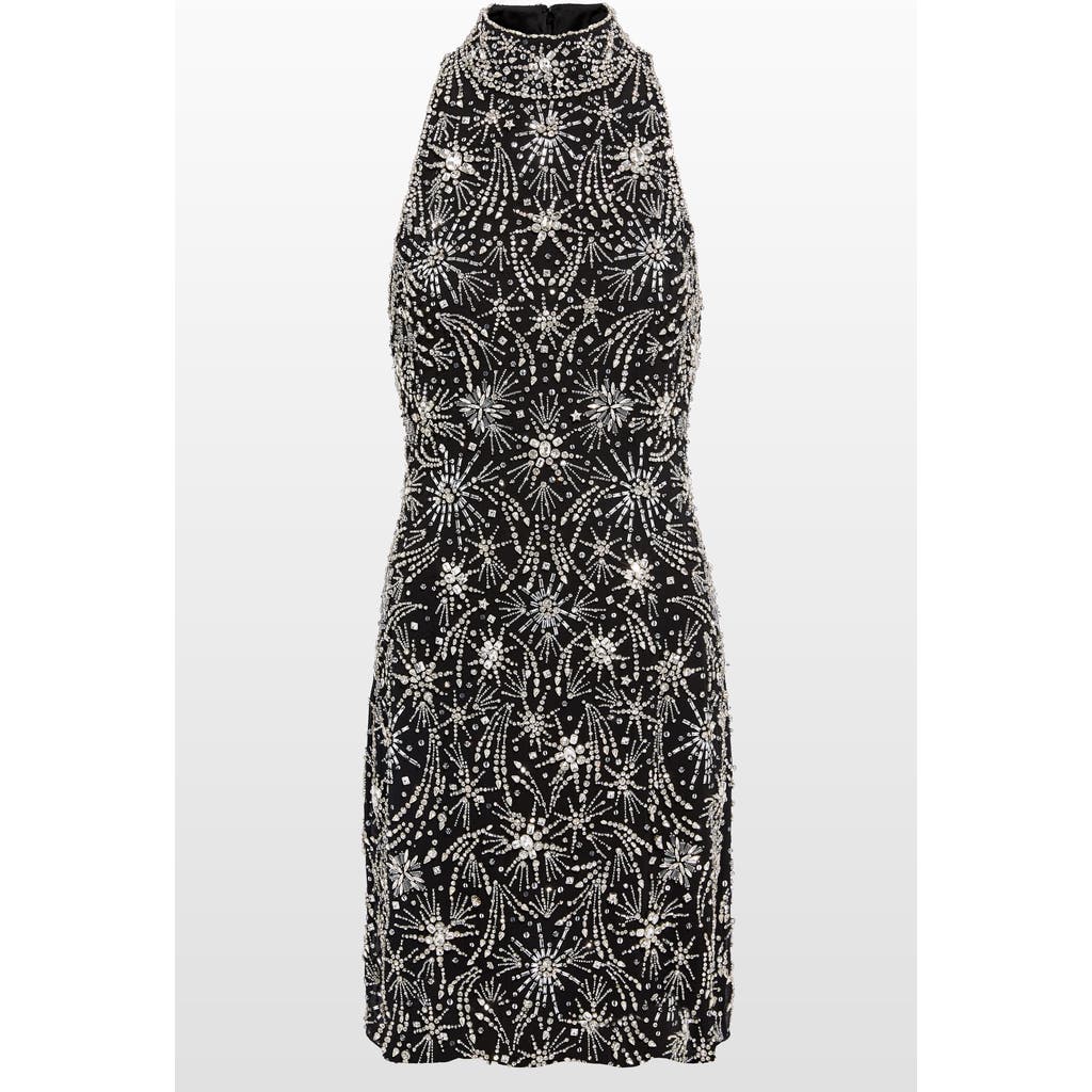Jenny Packham Starry Night Embellished Mini Dress In Black