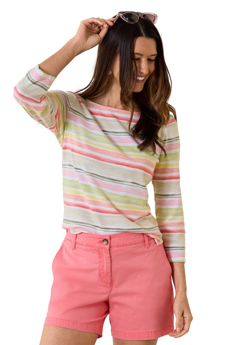 Ashby Isles Seabreeze Stripe Cotton Top, Alternate, color, MALIBU PEACH