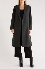 Sam Edelman Plaid Double Breasted Coat