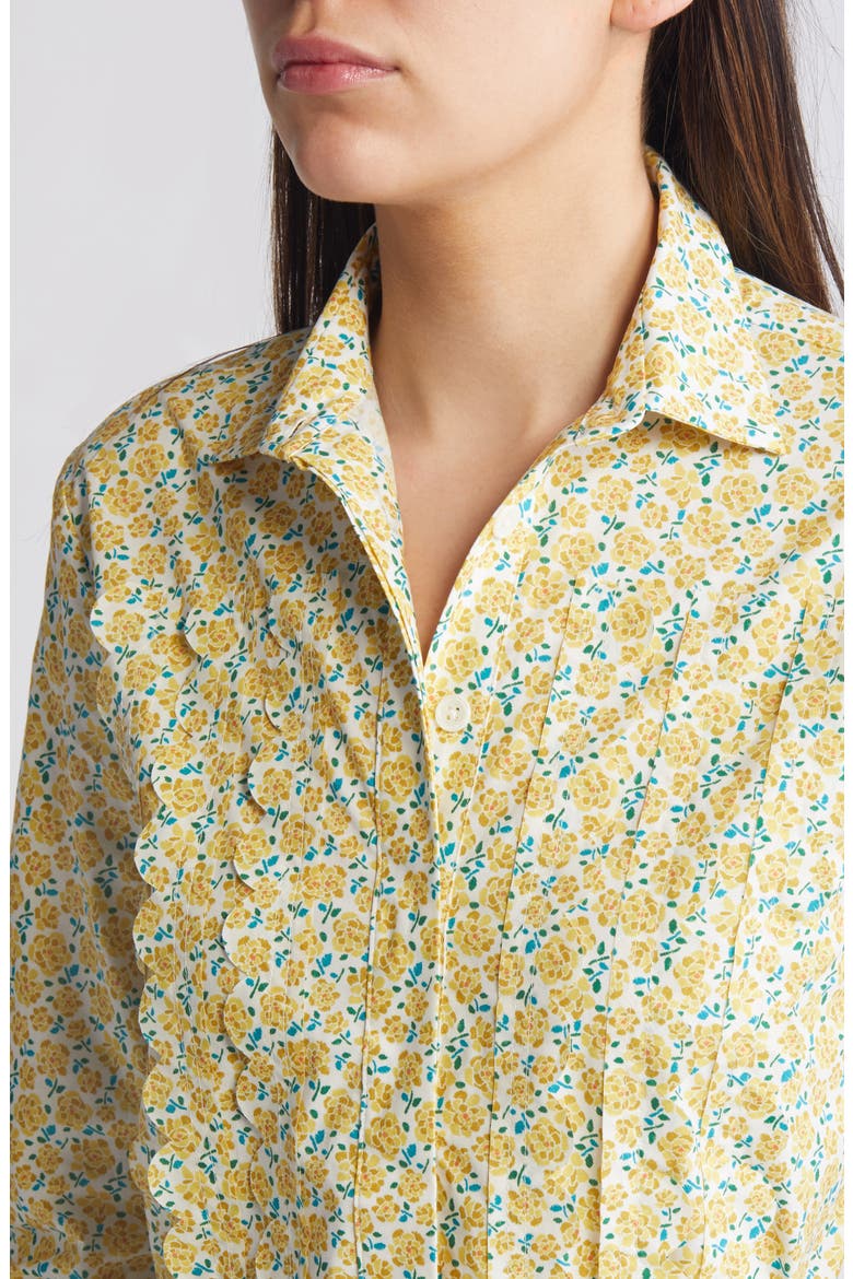x Liberty London Island Girl Cotton Shirt (Nordstrom Exclusive), Alternate, color, LEMON BLOSSOM