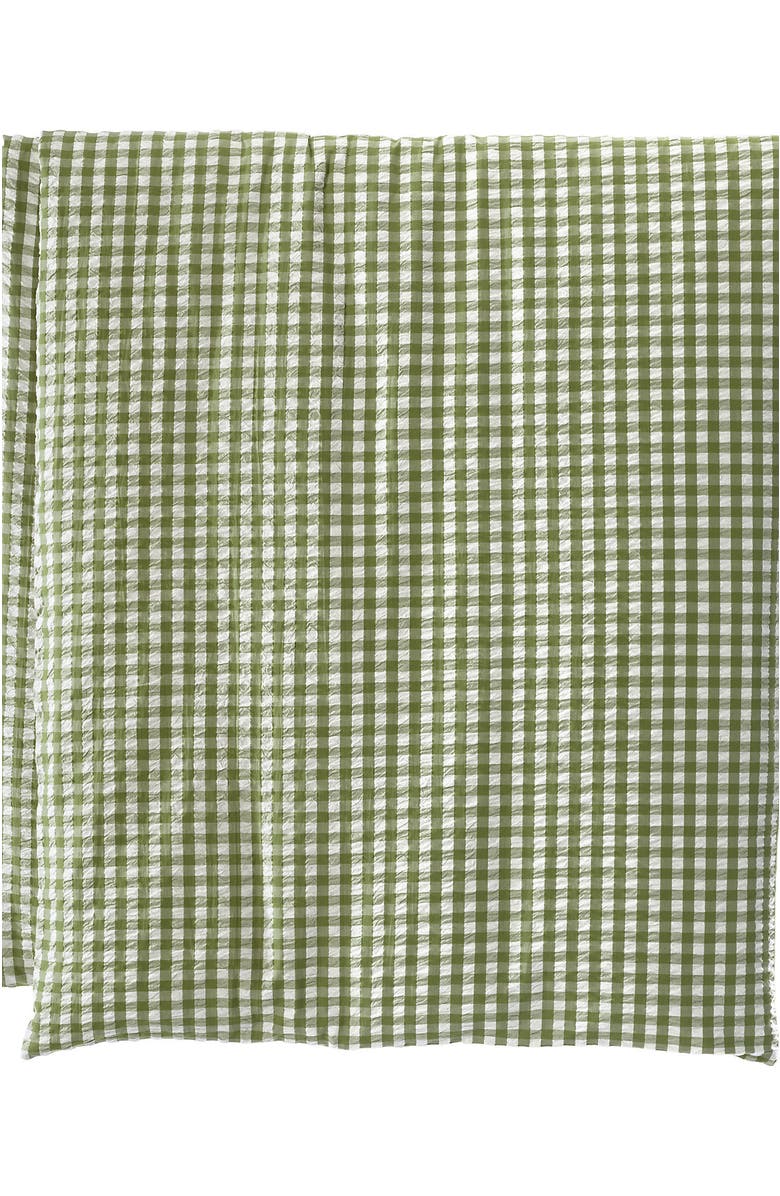 Lands' End Cotton Seersucker Duvet Bed Cover, Alternate, color, Dried Basil Gingham