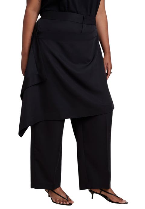 Skirt Overlay Wide Leg Pant (plus)
