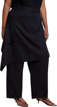 ELOQUII Skirt Overlay Wide Leg Pant (plus)