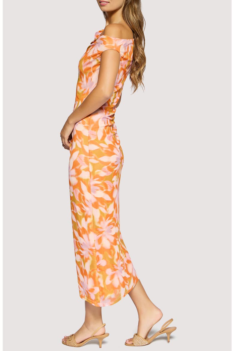 Mykonos Dream One-Shoulder Midi Dress, Alternate, color, ORANGE-MULTI