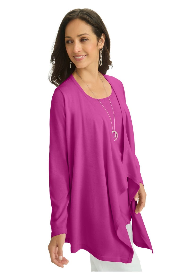 Flyaway Cardigan, Alternate, color, DEEP ORCHID