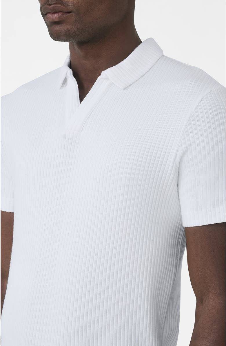 MAUVAIS Elysee Slim Ribbed Revere Polo, Alternate, color, White