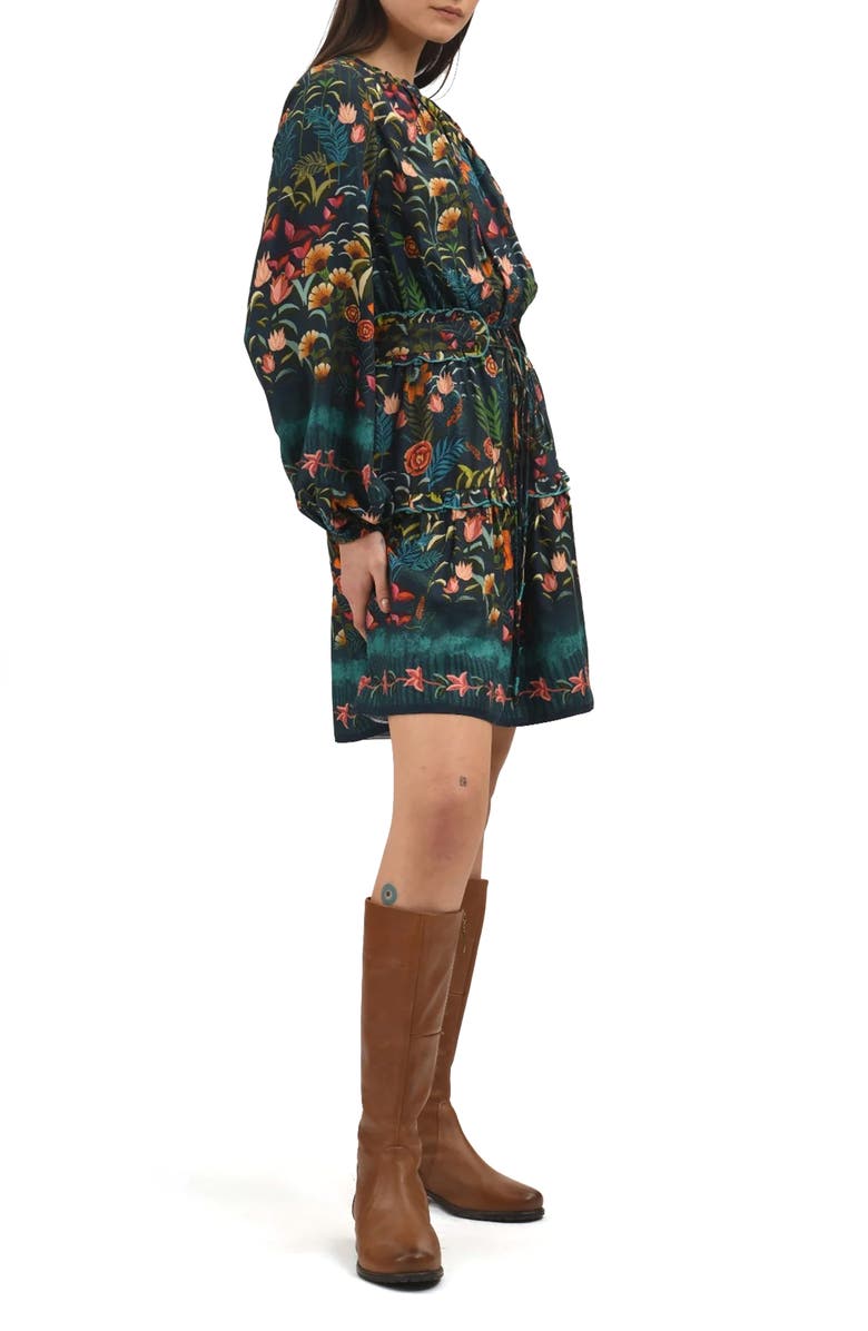 Celina Moon Woodland Floral Long Sleeve Midi Dress, Alternate, color, Green