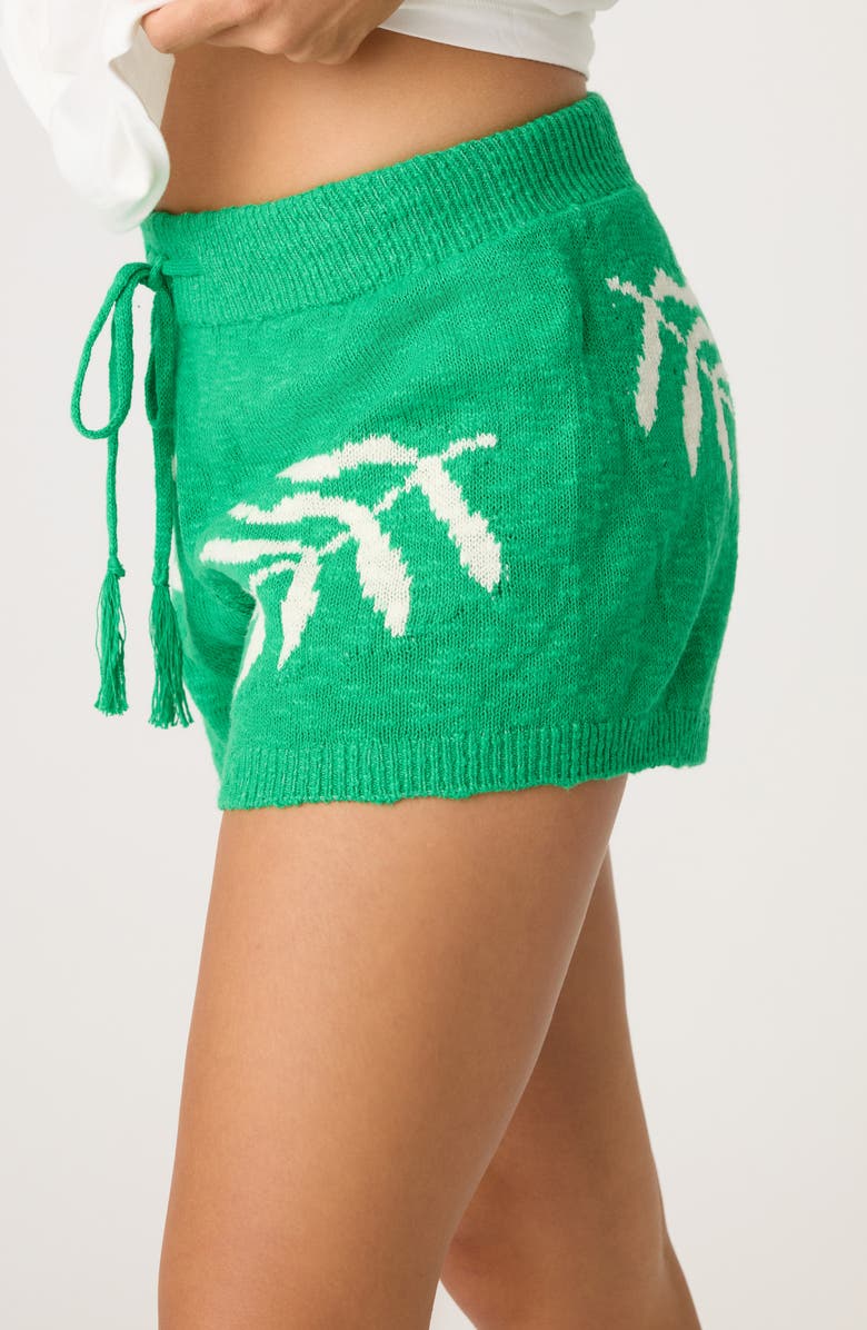 PJ Salvage The Beachcomber Leaf Jacquard Sweater Knit Pajama Shorts, Alternate, color, 