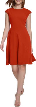 Calvin Klein Cap Sleeve A-Line Dress