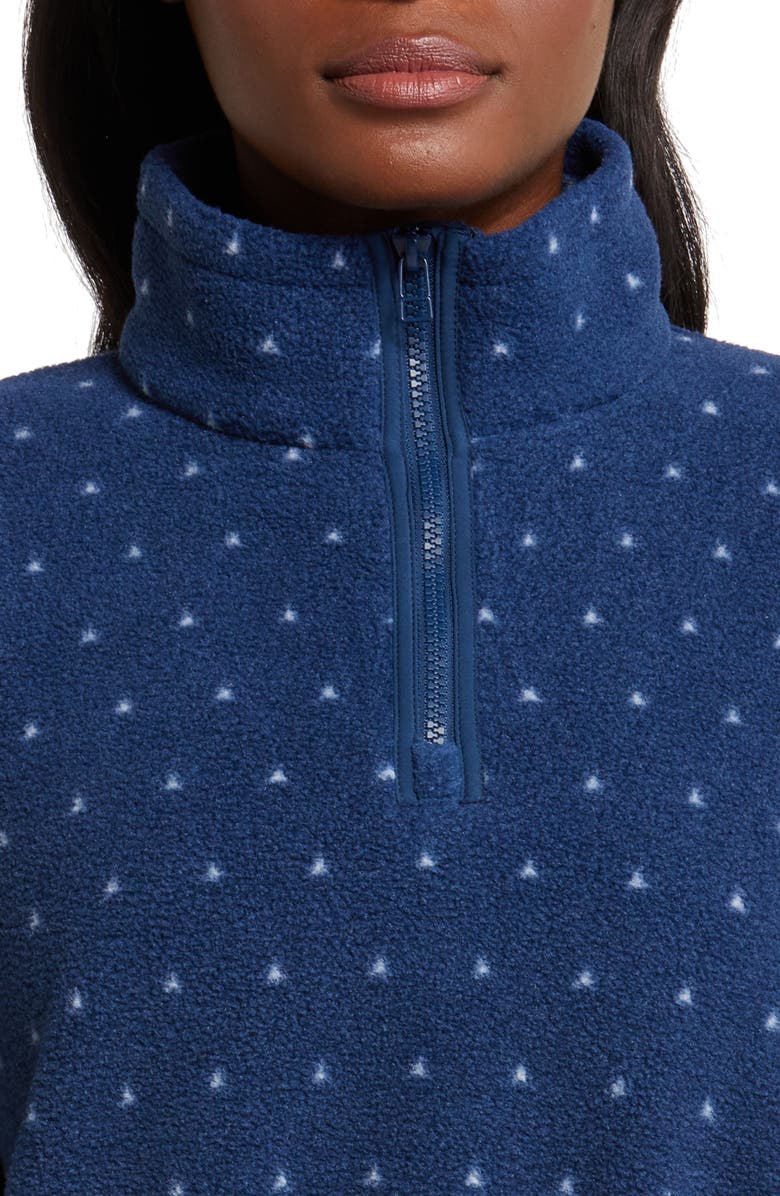 Outdoor Voices Primofleece Recycled Polyester Quarter Zip Top, Alternate, color, Navy Birdseye