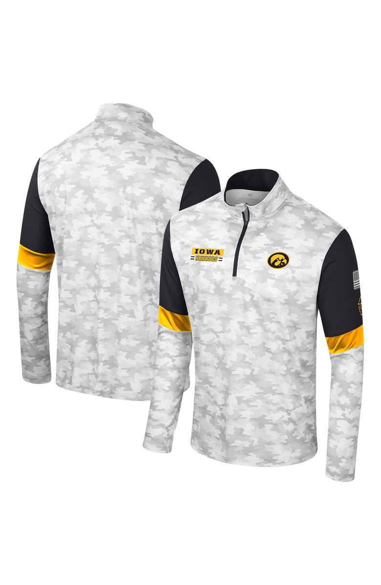COLOSSEUM Men's Colosseum  Camo Iowa Hawkeyes OHT Military Appreciation Tomahawk Quarter-Zip Windshirt, Main, color, 