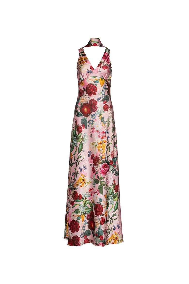 Catalina Silky Gown In Petal Muse, Main, color, Petal Muse