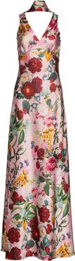 Vasiliki Catalina Silky Gown In Petal Muse