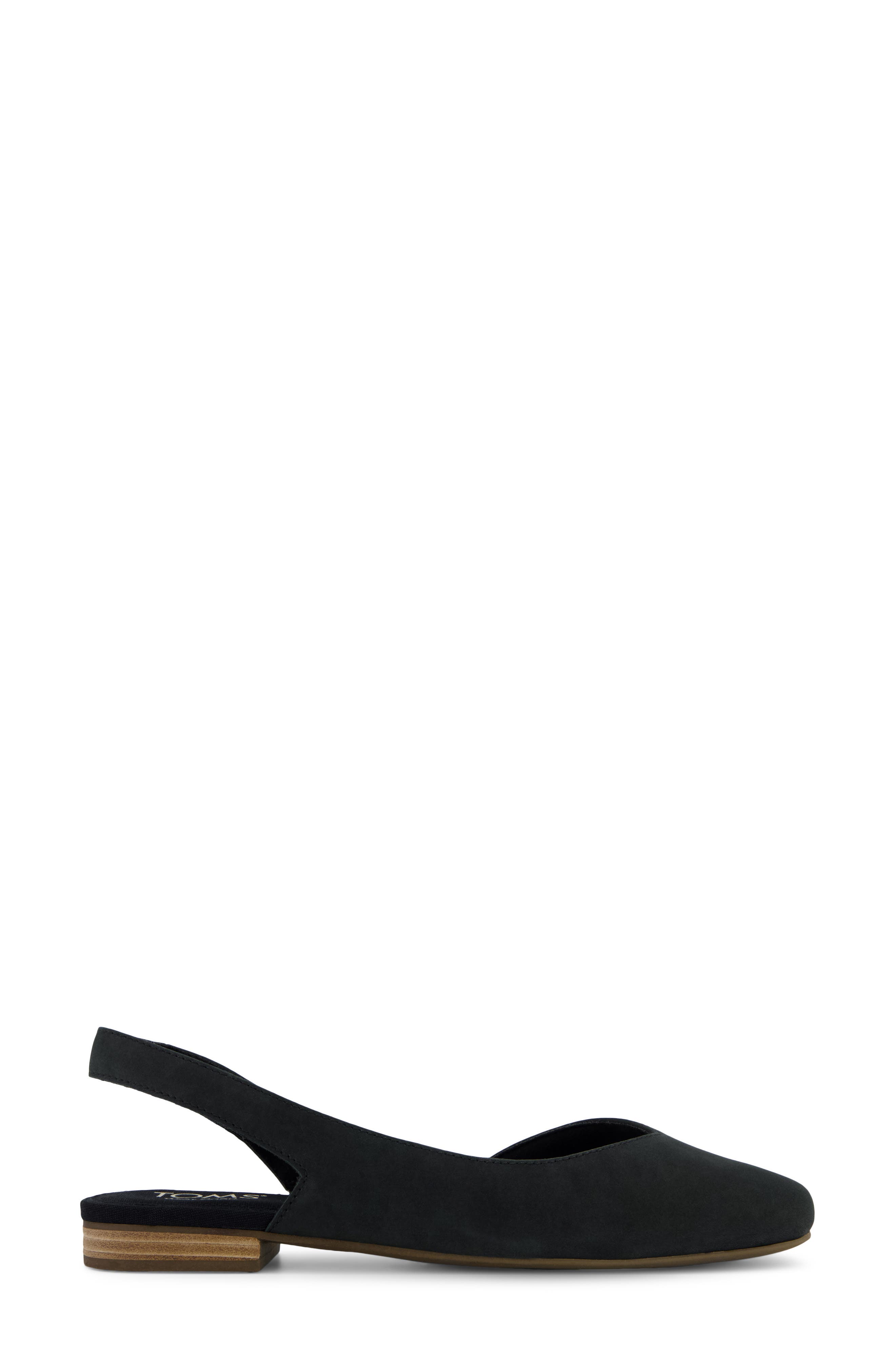 TOMS Alene Slingback Half d'Orsay Flat, Alternate, color, Black