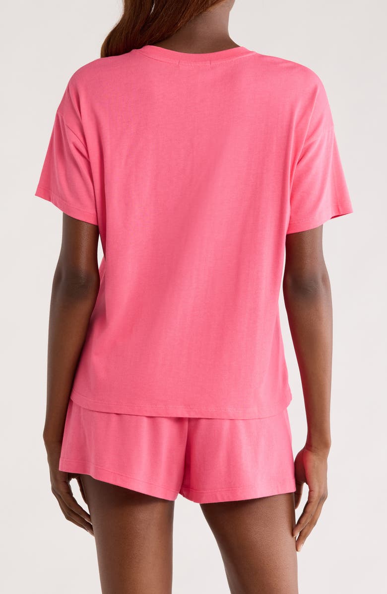 PJ Salvage Soft & Shortee Jersey Short Pajamas, Alternate, color, Bright Pink