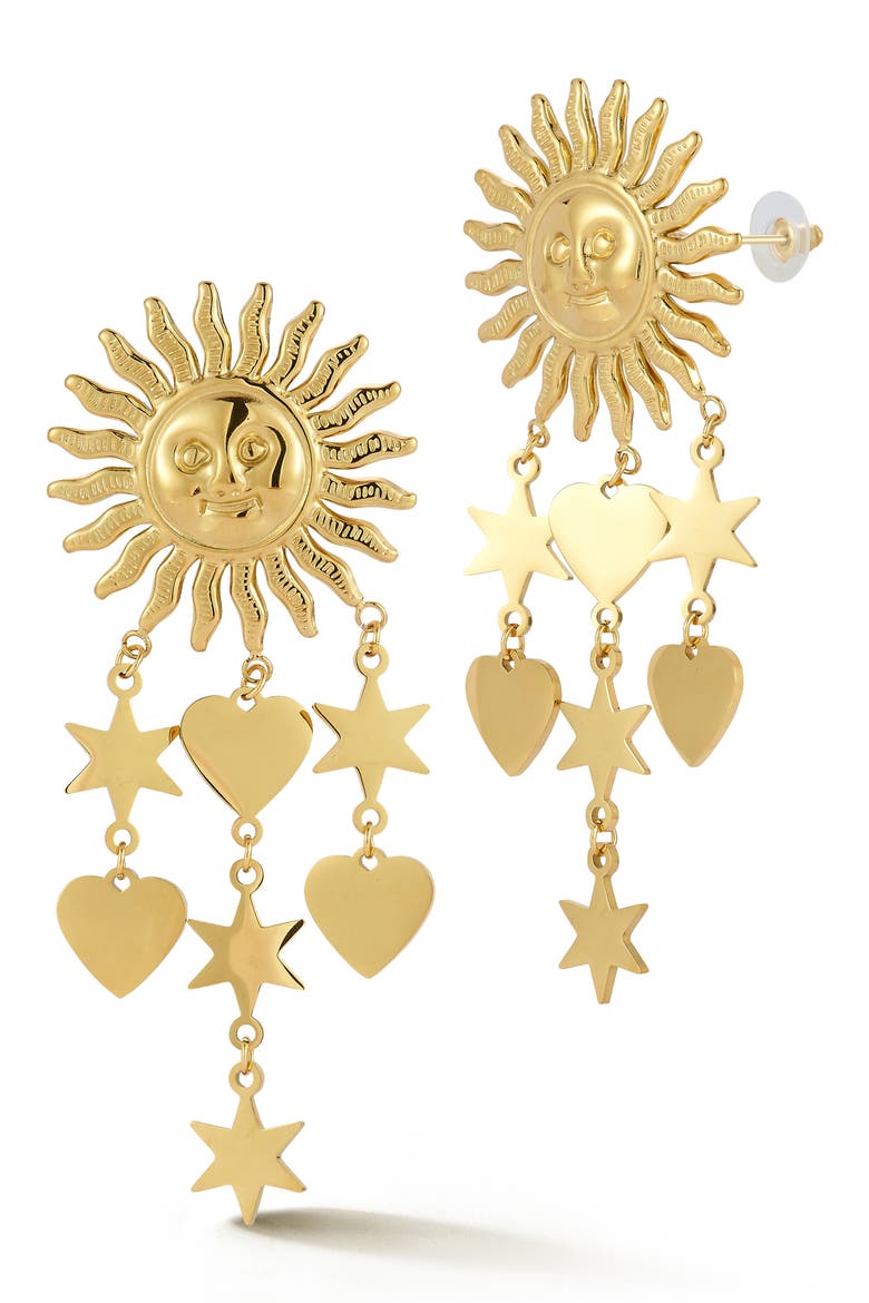 Celestial Drop Earrings, Main, color, GOLD