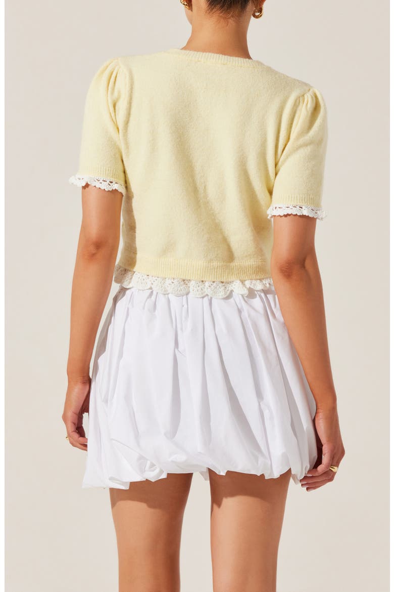 Libi Bubble Hem Miniskirt, Alternate, color, WHITE