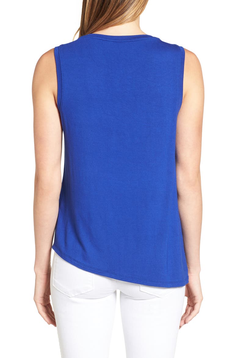 Ruched Drape Front Tank, Alternate, color, ROYAL